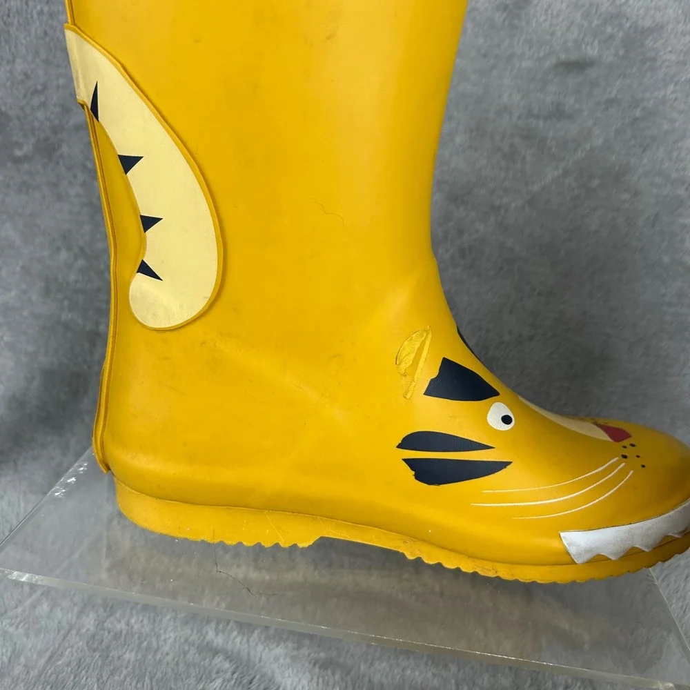 Joules Kids Yellow Tiger Rain Boots Waterproof Wellies Size US 2 EU 33